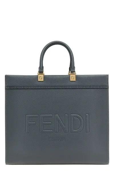 Fendi Sunshine Medium Shopper Bag In Gray