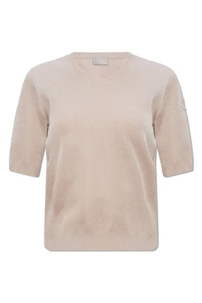 Moncler Metallic Effect Top In White