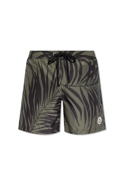 Moncler Printed Swim Trunks In Multi