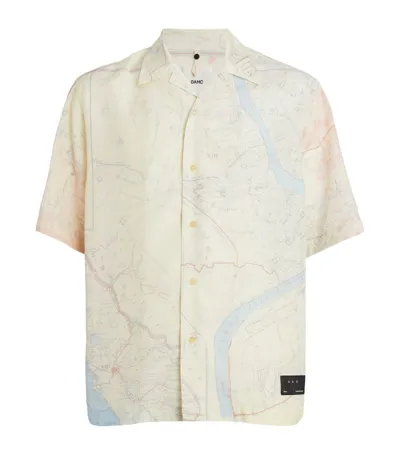 Oamc Map-print Short-sleeves Shirt In Neutrals