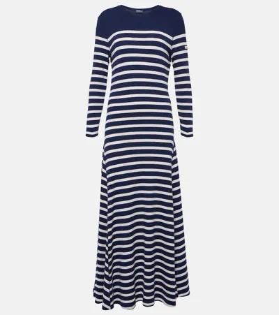 Polo Ralph Lauren Striped Maxi Dress In Blue