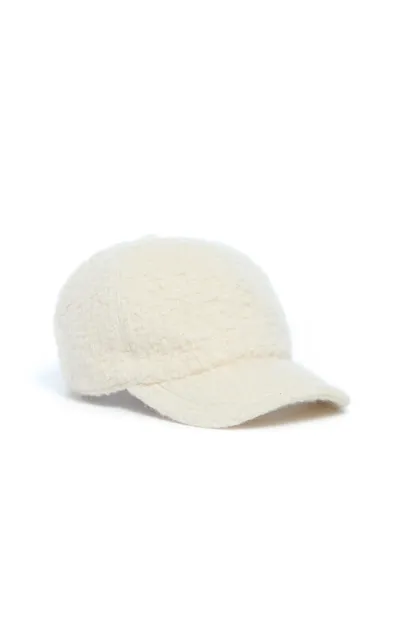 Gabriela Hearst Zed Shearling Baseball Hat In White