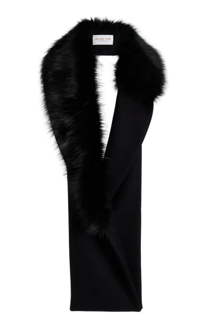 Michael Kors Wool And Mohair Scarf Jacket In Black