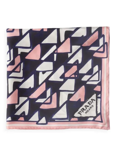 Prada Women's Printed Twill Scarf In Pink Multi