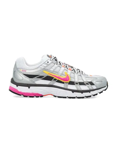 Nike Womens  P-6000 In White/metallic Platinum/hyper Crimson/laser Fuchsia