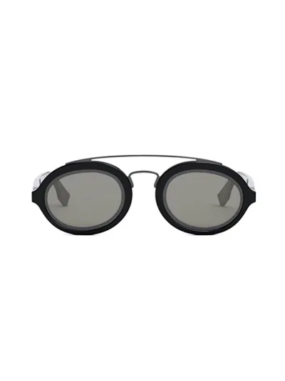 Fendi Eyewear Oval Frame Sunglasses In Black