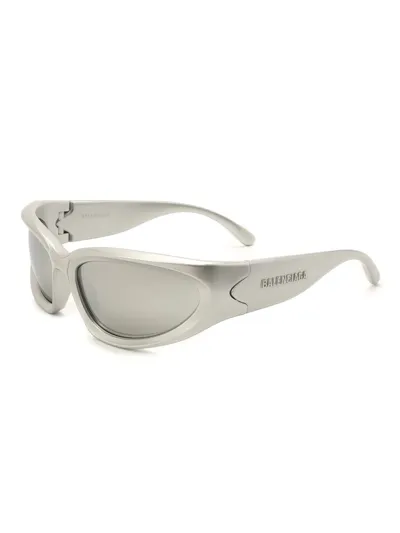 Balenciaga Eyewear Swift Oval Sunglasses In Silver