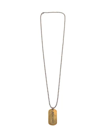 Palm Angels Necklace With Military Plate In Gold