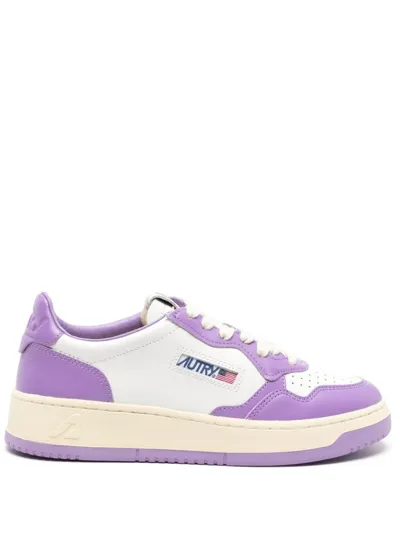 Autry Medialist Low Leather Sneakers In Violet