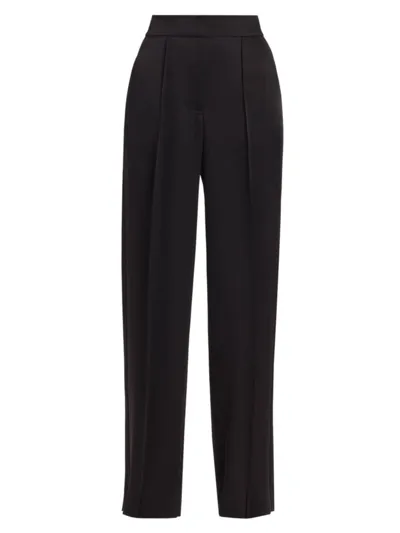 Simkhai Kyra Satin Wide-leg Pants In Black