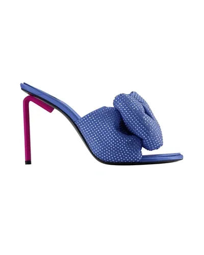 Off-white Allen Bow Strass Pop Mules In Blue/pink