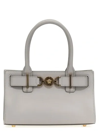 Versace Medusa 95 Small Shopping Bag In Gray