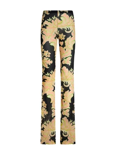 Etro Lightweight Jersey Trousers In Black,multicolor