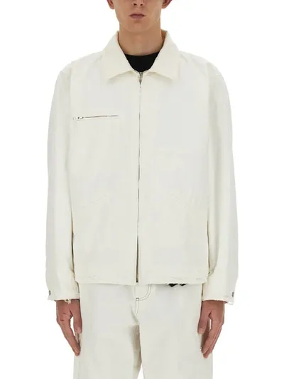 Mm6 Maison Margiela Distressed Denim Jacket In White