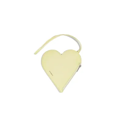 Jil Sander Carmine Heart-shaped Zipped Pouch In Panna