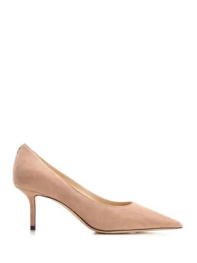 Jimmy Choo Pink Suede Love Pump In Rose