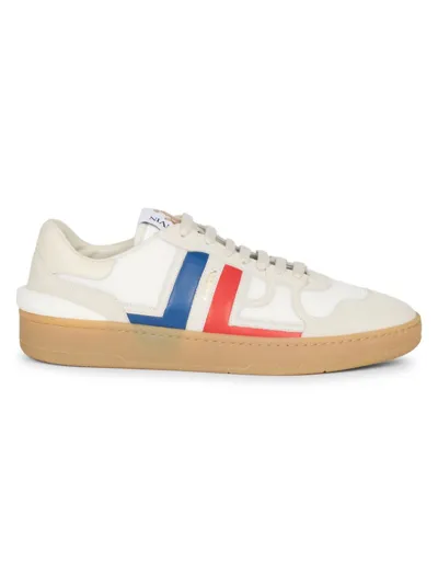 Lanvin Men's Clay Low-top Tennis Sneakers In White Multicolor