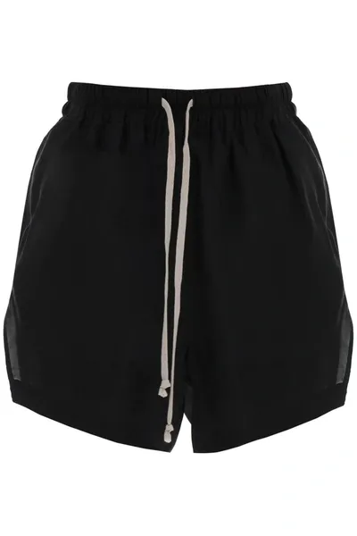 Rick Owens Sporty Shorts In Cupro In Black