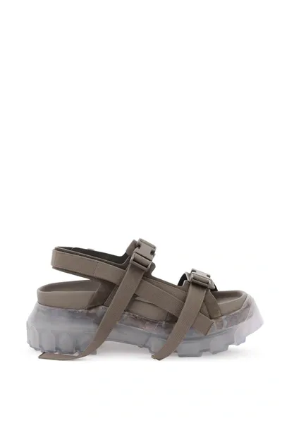 Rick Owens Suede Chunky Platform Sandals In Gray