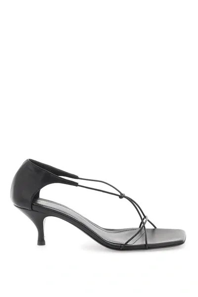 Totême The Knot Leather Sandals In Black