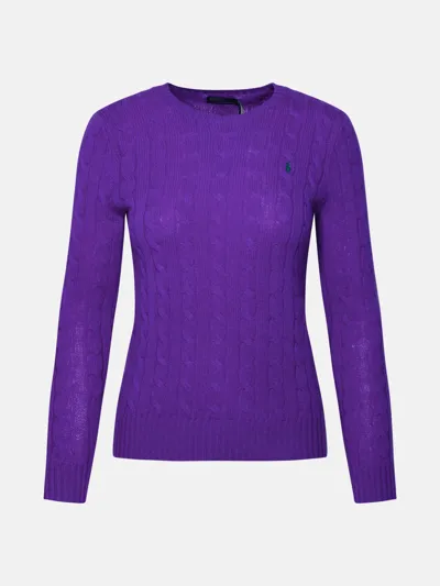 Polo Ralph Lauren Purple Cashmere Blend Sweater In Violet