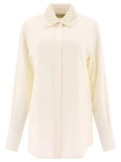 Golden Goose Journey Embellished Button-front Boyfriend Shirt In White