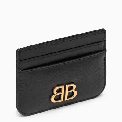 Balenciaga Monaco Card Holder With Logo In Black