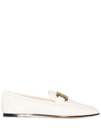 Tod's Kate Leather Loafers In White