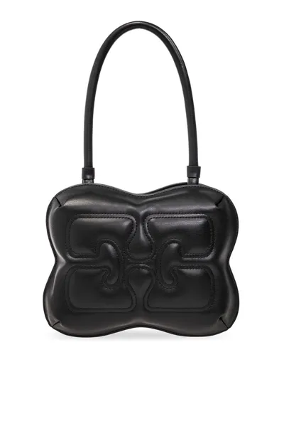 Ganni Butterfly Shoulder Bag In Black