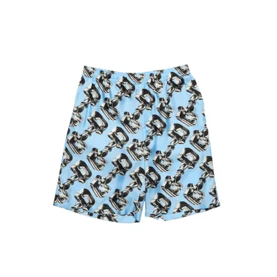 Gucci 3d Glass Horsebit Printed Shorts In Blue