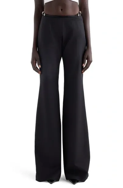 Givenchy Voyou Wool Blend Flare Leg Pants In Black