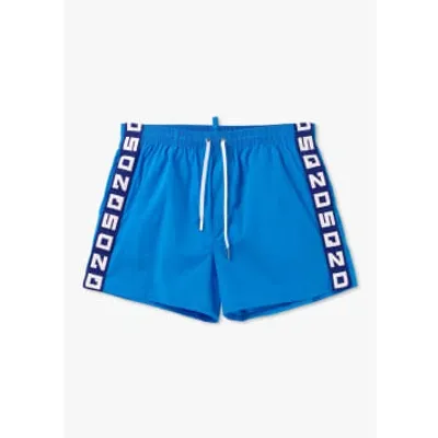 Dsquared2 Mens Logo Swim Shorts In Bluette In Blue Fabric