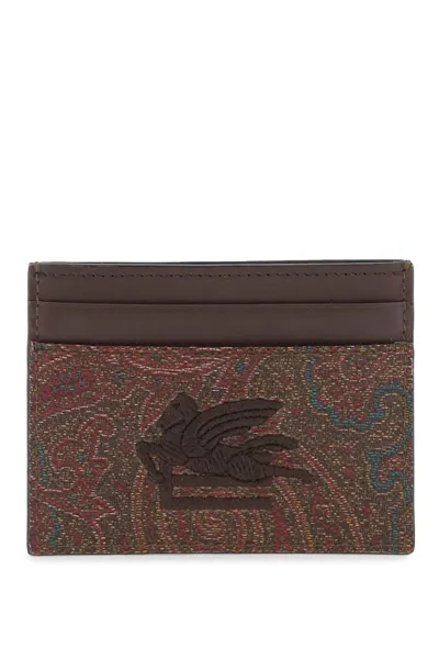 Etro Paisley Card Holder In Dark