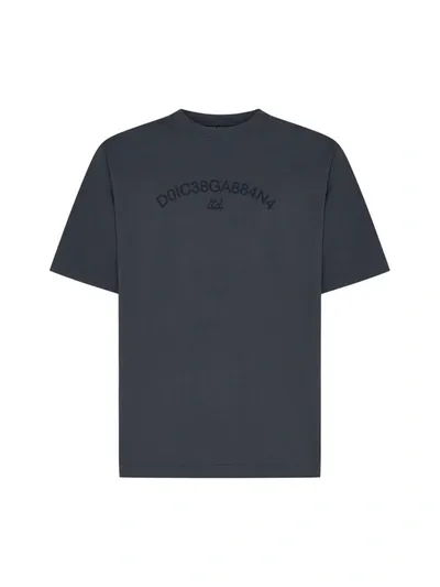 Dolce & Gabbana Logo Cotton T-shirt In Grey