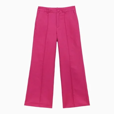 Chloé Kids' Ceremony Linen-blend Trousers In Pink