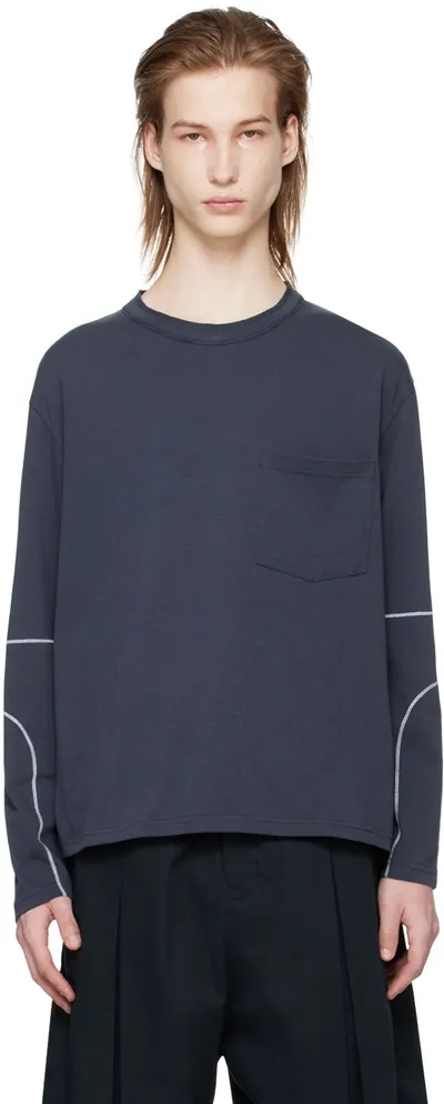 Sage Nation Navy Lock Long Sleeve T-shirt In Blau