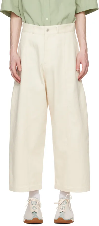 Sage Nation Off-white Welt Jeans In Natural Ecru