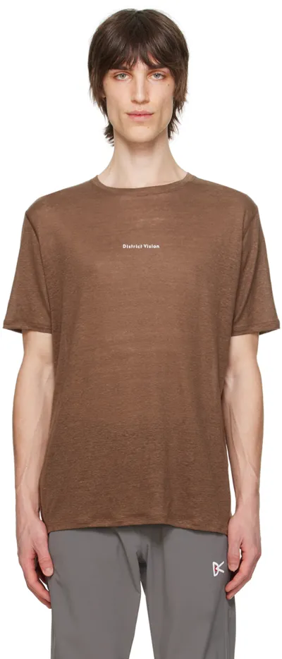 District Vision Brown Crewneck T-shirt