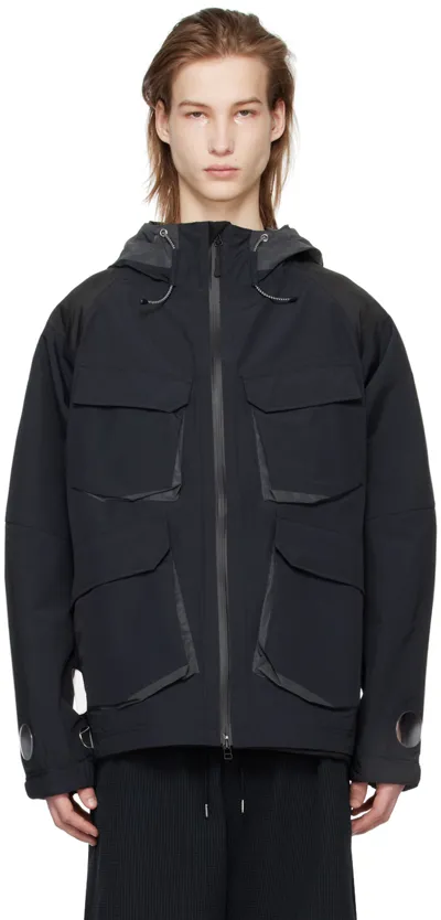 Meanswhile Black Air Window Jacket In Carbon Black