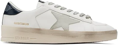 Golden Goose White & Navy Stardan Sneakers In 10220 White/ice/blac