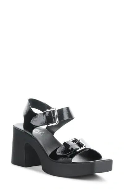 Bos. & Co. Vela Ankle Strap Platform Sandal In Black Nappalak