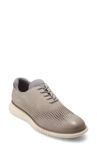 Cole Haan 2.zerogrand Laser Wing Derby In Dove Nubuck/ivory