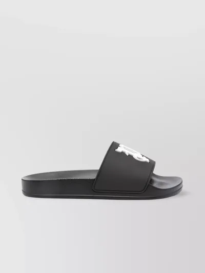 Palm Angels Raised-monogram Slides In Black