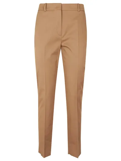 Max Mara Studio High Waist Straight Leg Trousers In Brown