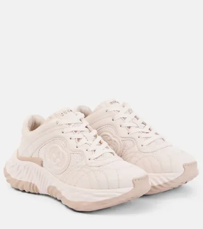 Gucci Interlocking G Leather Sneakers In Pink