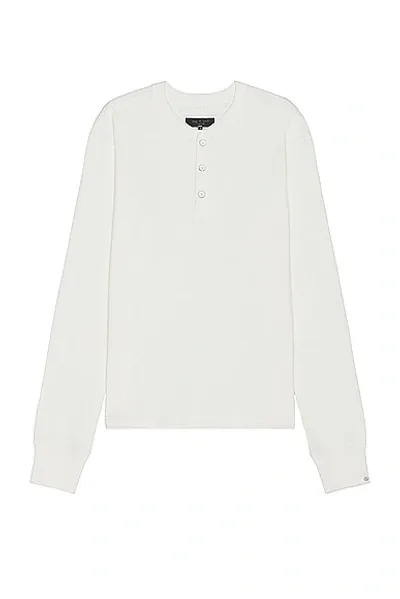 Rag & Bone Lightweight Waffle Henley In Ivory