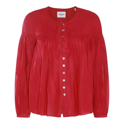 Isabel Marant Étoile Pleat Detailed Buttoned Blouse In Purple