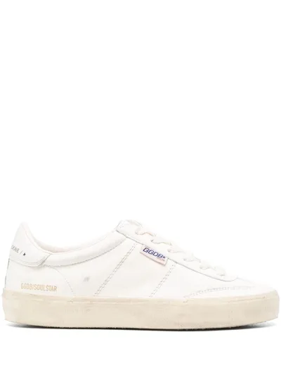 Golden Goose Distressed-effect Leather Sneakers In White