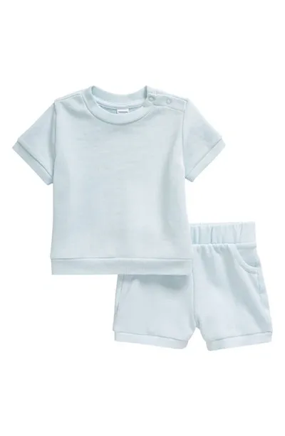 Nordstrom Babies'  Cozy Short Sleeve Top & Shorts Set In Blue Drift