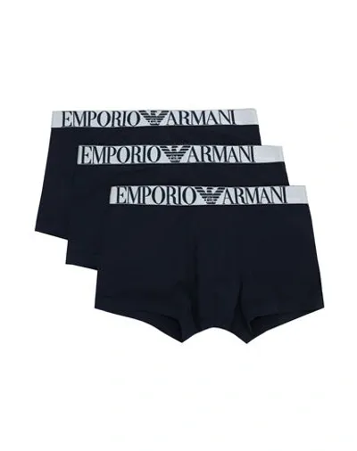 Emporio Armani Man Boxer Midnight Blue Size L Organic Cotton, Elastane In Black